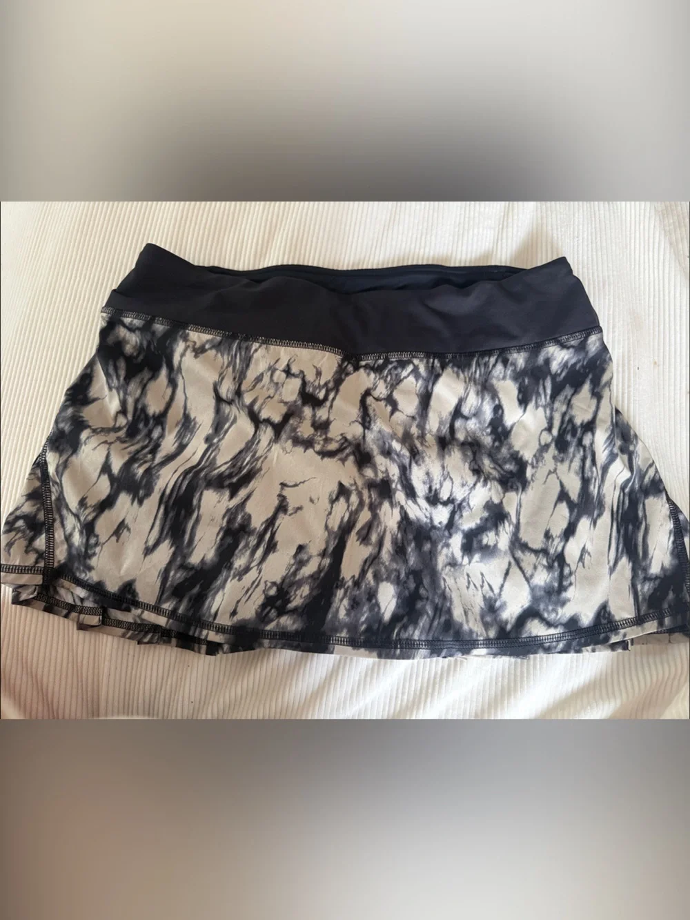 lululemon athletica Black and White Tie-Dye Skater Skort